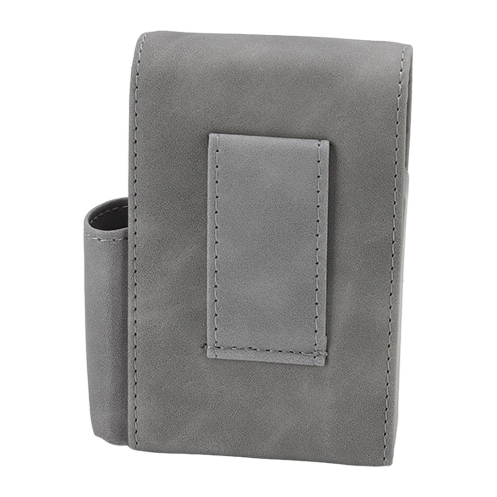 PU Cigarette Case with Lighter Holder 20 Packs Cigarette Box Wallet Design for Men Smoke Tools Gray