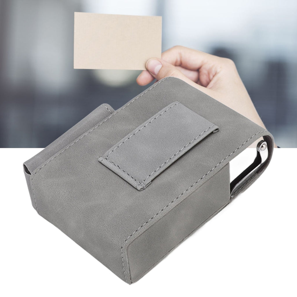 PU Cigarette Case with Lighter Holder 20 Packs Cigarette Box Wallet Design for Men Smoke Tools Gray