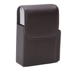 PU Leather Cigarette Box Anti Scratch Protective Storage Card Case with Lighter Holder Brown