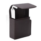 PU Leather Cigarette Box Anti Scratch Protective Storage Card Case with Lighter Holder Brown