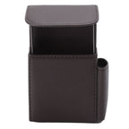 PU Leather Cigarette Box Anti Scratch Protective Storage Card Case with Lighter Holder Brown
