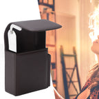 PU Leather Cigarette Box Anti Scratch Protective Storage Card Case with Lighter Holder Brown