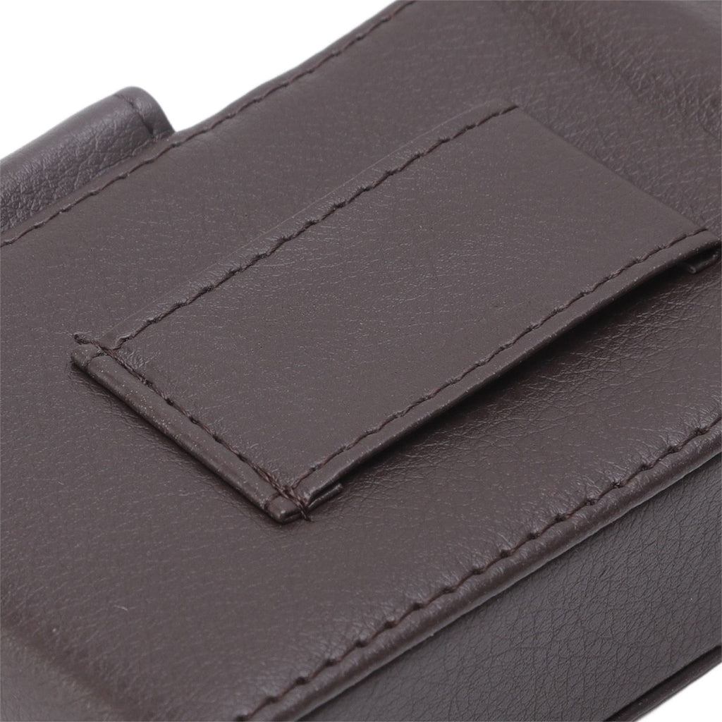 PU Leather Cigarette Box Anti Scratch Protective Storage Card Case with Lighter Holder Brown