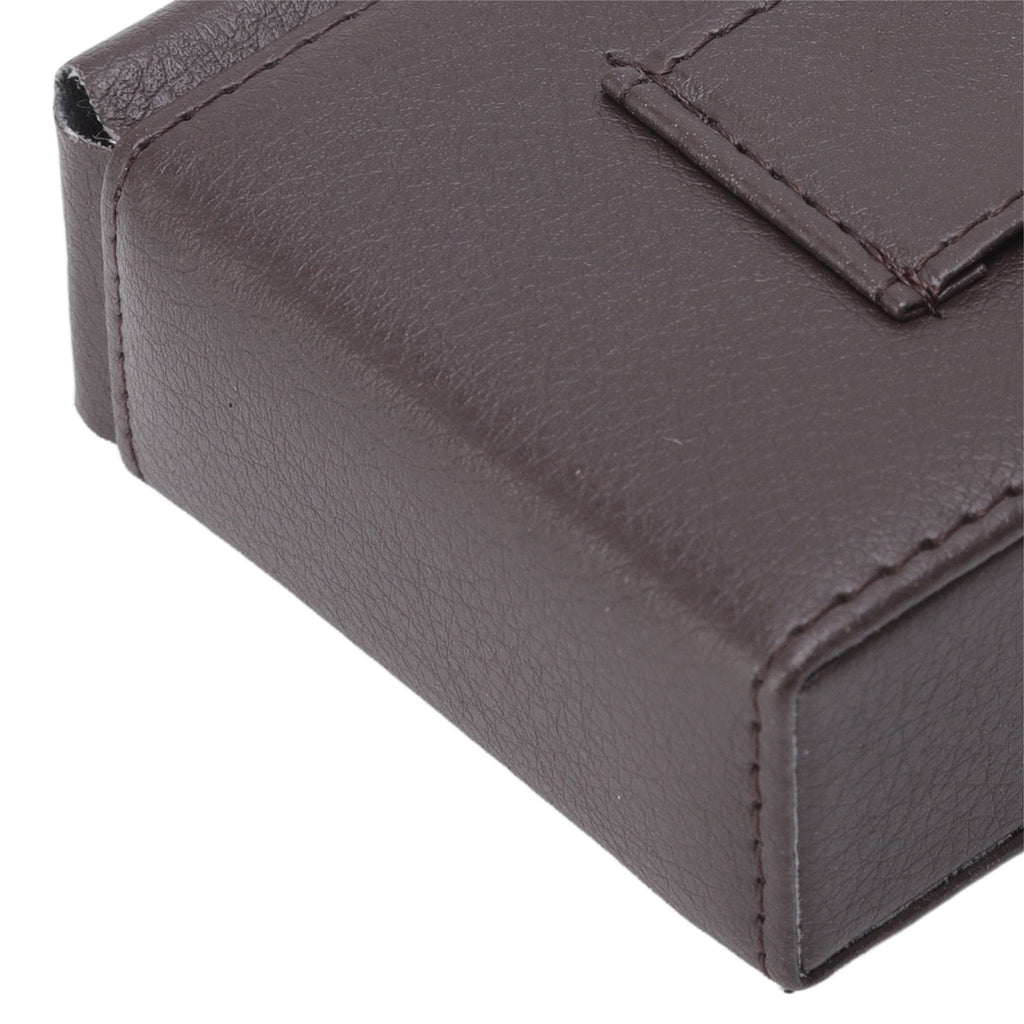 PU Leather Cigarette Box Anti Scratch Protective Storage Card Case with Lighter Holder Brown