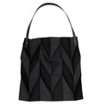 Reusable Tote Bag Large Capacity Fashion Polyline Design Shopping Cloth Bag for Home Travelling Office Black