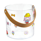 PET Small Ice Bucket Household Transparent Ice Wine Barrel Picnic Beer Drink Ice Bucket S 13x13cm/5.1x5.1in
