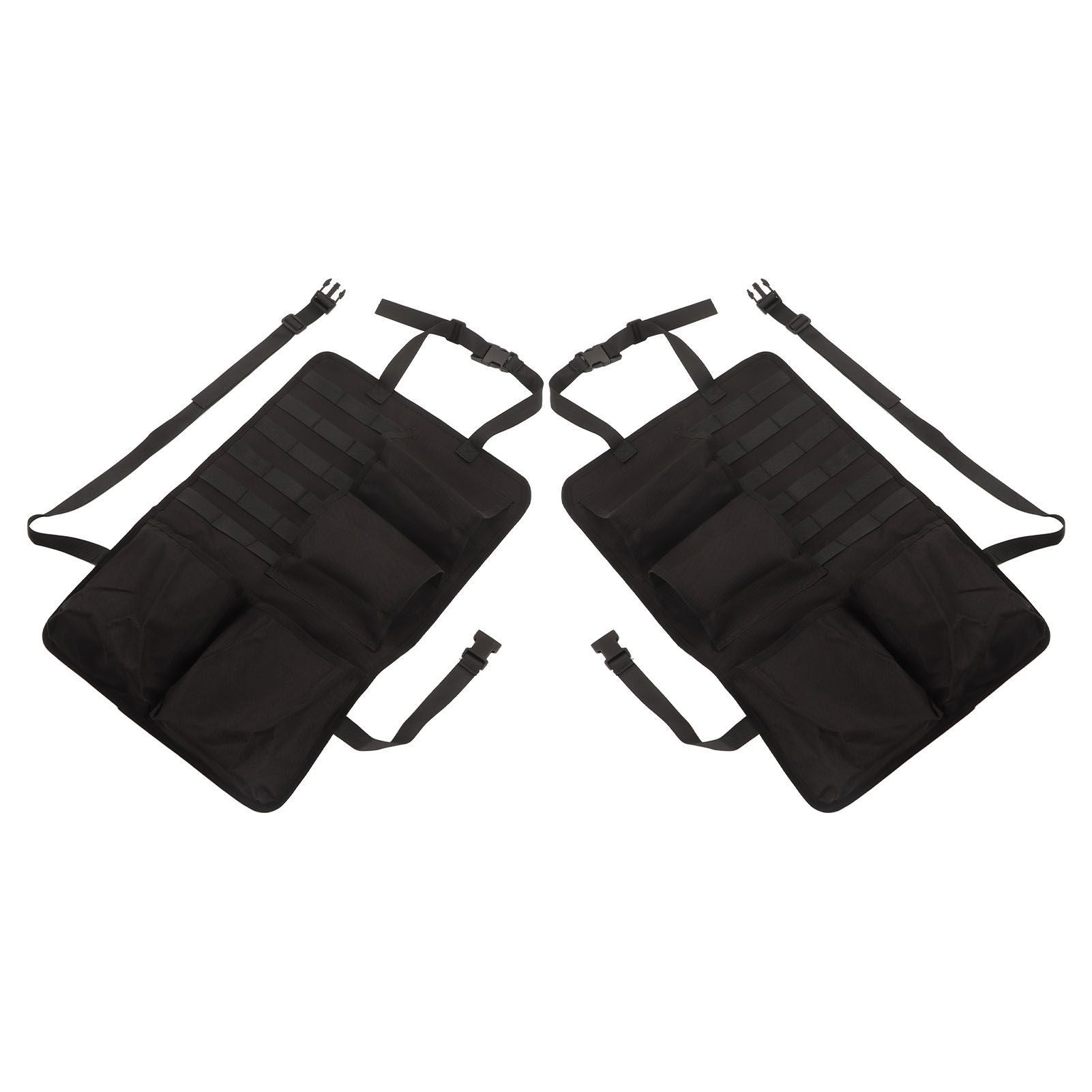 2PCS Auto Seat Organizer Oxford Cloth Waterproof Easy Cleaning Odor Free Backseat Car Organizer Black