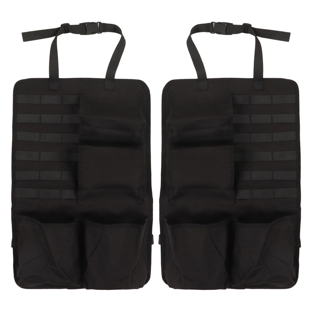 2PCS Auto Seat Organizer Oxford Cloth Waterproof Easy Cleaning Odor Free Backseat Car Organizer Black