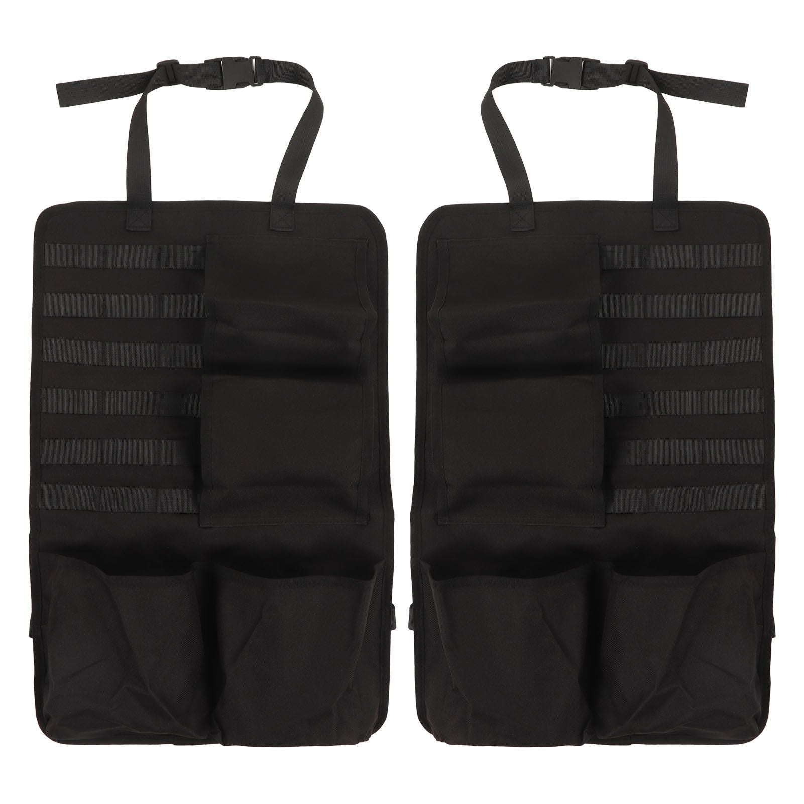 2PCS Auto Seat Organizer Oxford Cloth Waterproof Easy Cleaning Odor Free Backseat Car Organizer Black