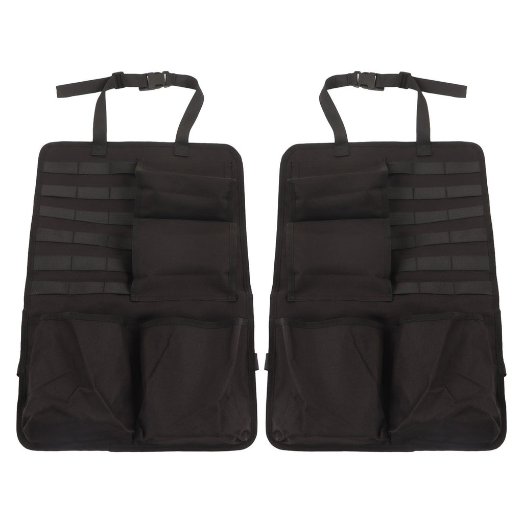 2PCS Auto Seat Organizer Oxford Cloth Waterproof Easy Cleaning Odor Free Backseat Car Organizer Black