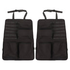 2PCS Auto Seat Organizer Oxford Cloth Waterproof Easy Cleaning Odor Free Backseat Car Organizer Black