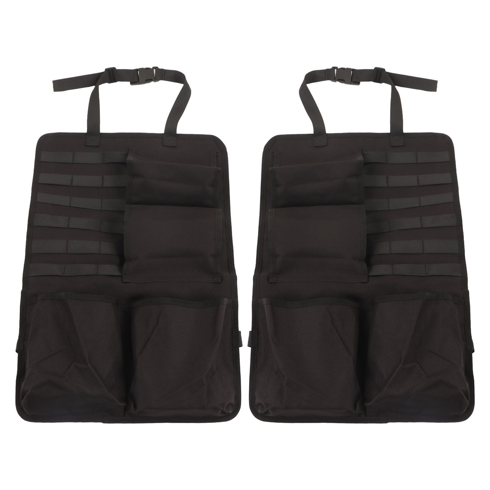 2PCS Auto Seat Organizer Oxford Cloth Waterproof Easy Cleaning Odor Free Backseat Car Organizer Black