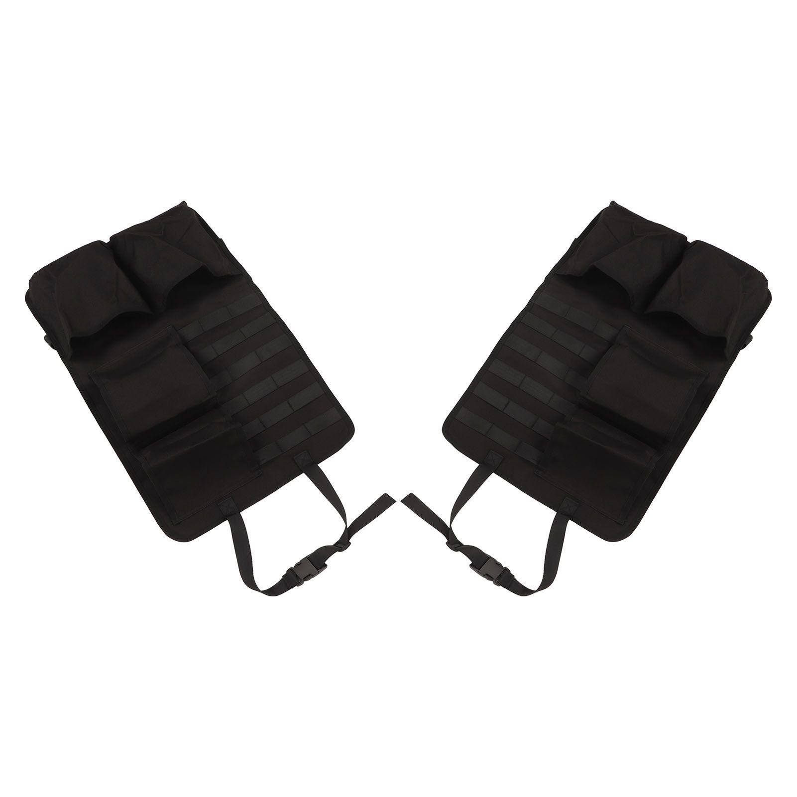 2PCS Auto Seat Organizer Oxford Cloth Waterproof Easy Cleaning Odor Free Backseat Car Organizer Black