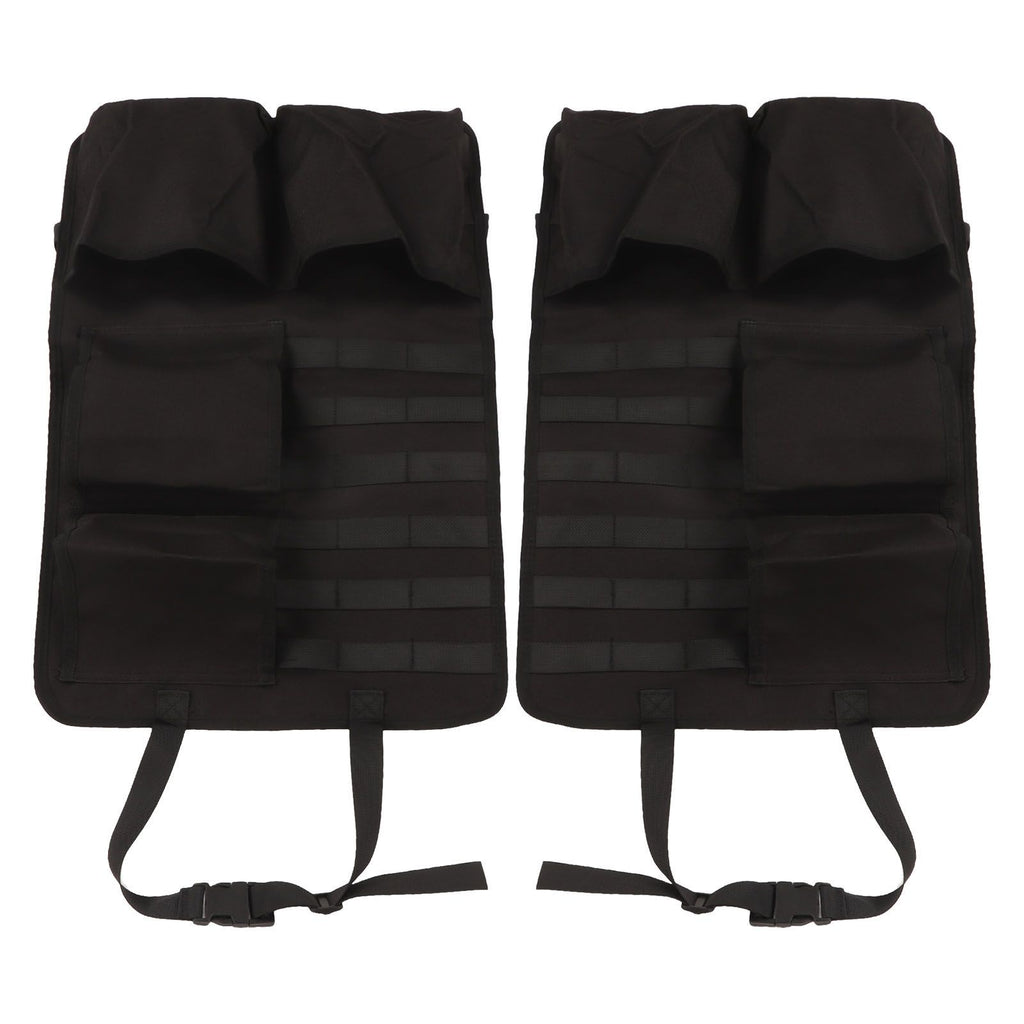 2PCS Auto Seat Organizer Oxford Cloth Waterproof Easy Cleaning Odor Free Backseat Car Organizer Black