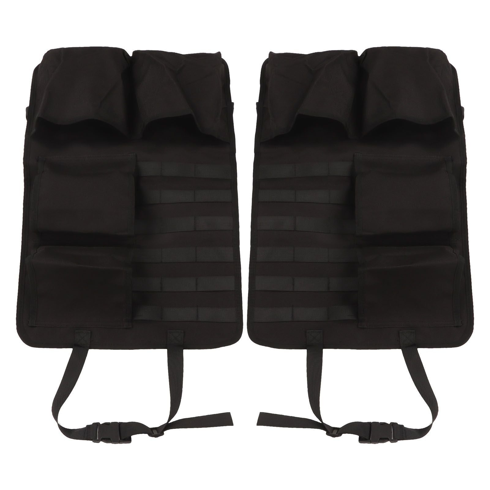 2PCS Auto Seat Organizer Oxford Cloth Waterproof Easy Cleaning Odor Free Backseat Car Organizer Black