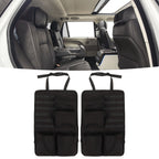 2PCS Auto Seat Organizer Oxford Cloth Waterproof Easy Cleaning Odor Free Backseat Car Organizer Black