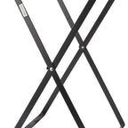 Trash Bag Holder Stand Rubber Wood Handle Iron Stand Flat Appearance Foldable Portable Garbage Bag Stand for Indoor Outdoor Use Black