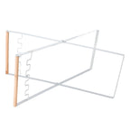 Trash Bag Holder Stand Rubber Wood Handle Iron Stand Flat Appearance Foldable Portable Garbage Bag Stand for Indoor Outdoor Use White