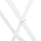 Trash Bag Holder Stand Rubber Wood Handle Iron Stand Flat Appearance Foldable Portable Garbage Bag Stand for Indoor Outdoor Use White