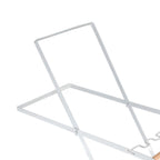 Trash Bag Holder Stand Rubber Wood Handle Iron Stand Flat Appearance Foldable Portable Garbage Bag Stand for Indoor Outdoor Use White