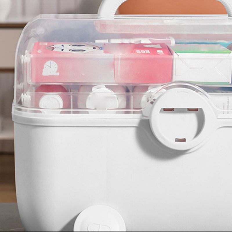 Medicine Storage Box Plastic Multi Layer Large Capacity Medicine Cabinet for Household White(medium)