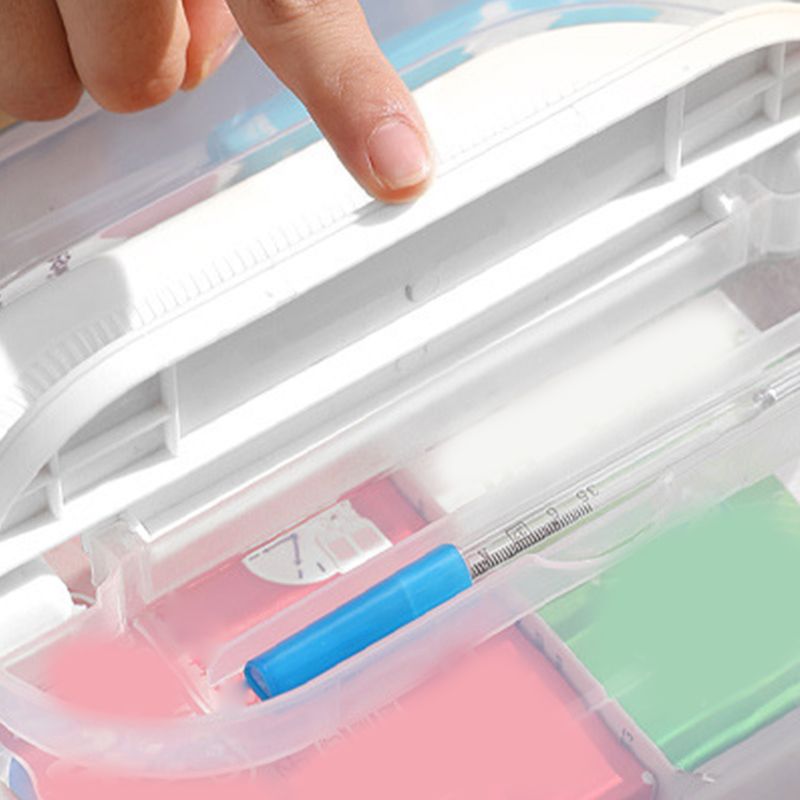 Medicine Storage Box Plastic Multi Layer Large Capacity Medicine Cabinet for Household White(medium)