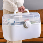 Medicine Storage Box Plastic Multi Layer Large Capacity Medicine Cabinet for Household White(medium)