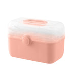 Medicine Storage Box Plastic Multi Layer Large Capacity Medicine Cabinet for Household Pink(large)