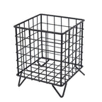 Storage Basket Stainless Steel Mesh Open Design Storage Container for Home Office Dorm Black