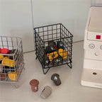 Storage Basket Stainless Steel Mesh Open Design Storage Container for Home Office Dorm Black