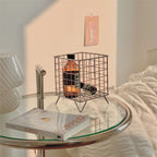Storage Basket Stainless Steel Mesh Open Design Storage Container for Home Office Dorm Silver