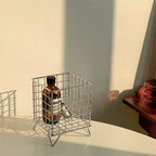 Storage Basket Stainless Steel Mesh Open Design Storage Container for Home Office Dorm Silver