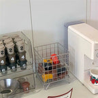 Storage Basket Stainless Steel Mesh Open Design Storage Container for Home Office Dorm Silver