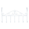 Over The Door Hook Rack Detachable 7 Hooks Door Hanger Organizer for Towels Handbags Coats White