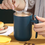 550ml Stainless Steel Double Walled Mugs Leakproof Prevent Scalding Frosted Insulated Coffee Mugs for Home Cafe Office Dark Green 550ml