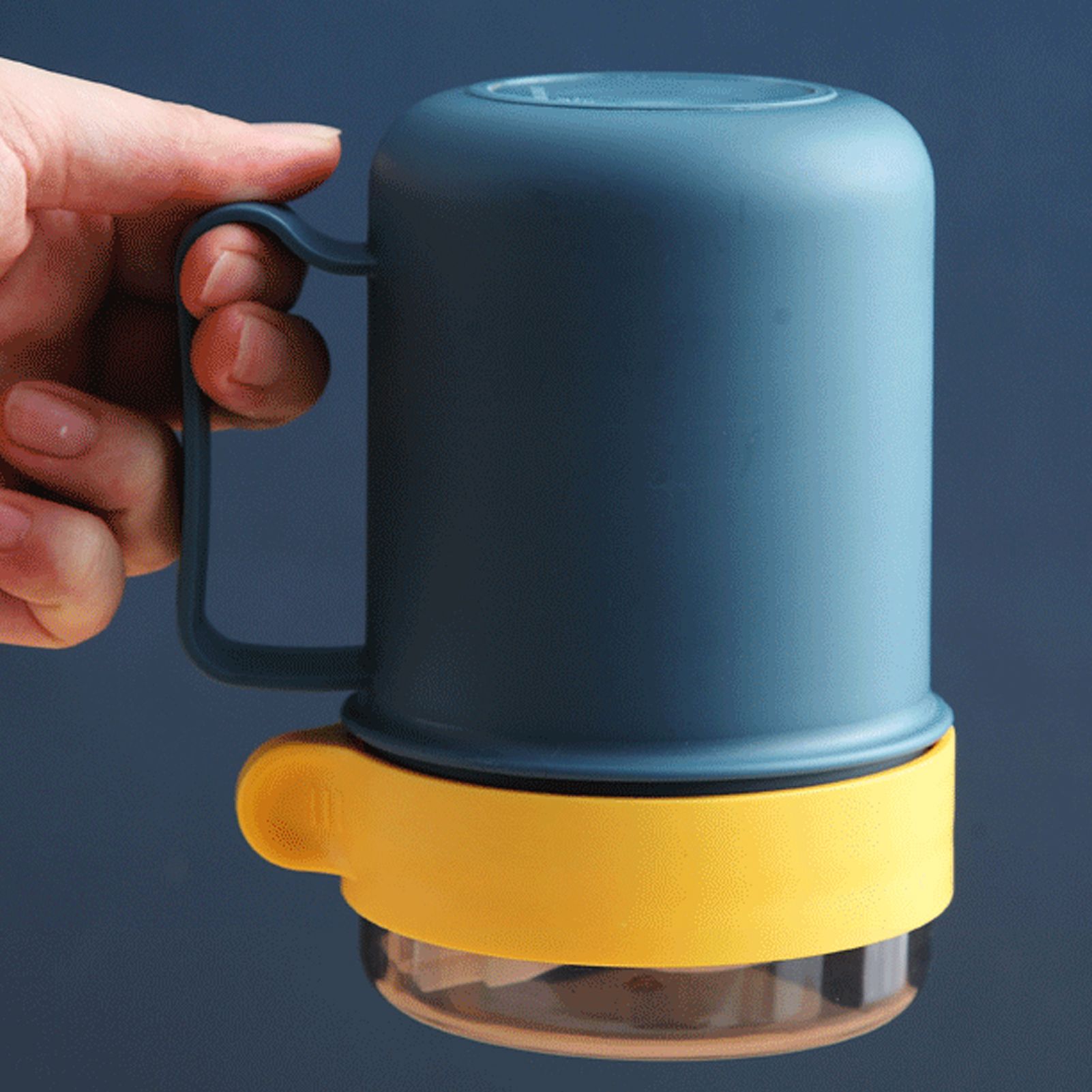 500ML Soup Cup Portable Steady Plastic Insulated Soup Containers with Lid and Spoon for Office School 500ML Blue