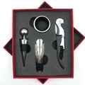 Wine Opener Set Rustproof Stainless Steel Exquisite Packaging Handle Corkscrew Kit for Home Bar Restaurant Gifts Red