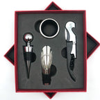 Wine Opener Set Rustproof Stainless Steel Exquisite Packaging Handle Corkscrew Kit for Home Bar Restaurant Gifts Red