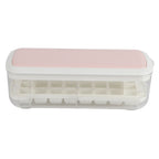 Silicone Ice Cube Mold BPA Free Square Ice Tray Storage Box with Lid for Household Pink