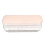 Silicone Ice Cube Mold BPA Free Square Ice Tray Storage Box with Lid for Household Pink