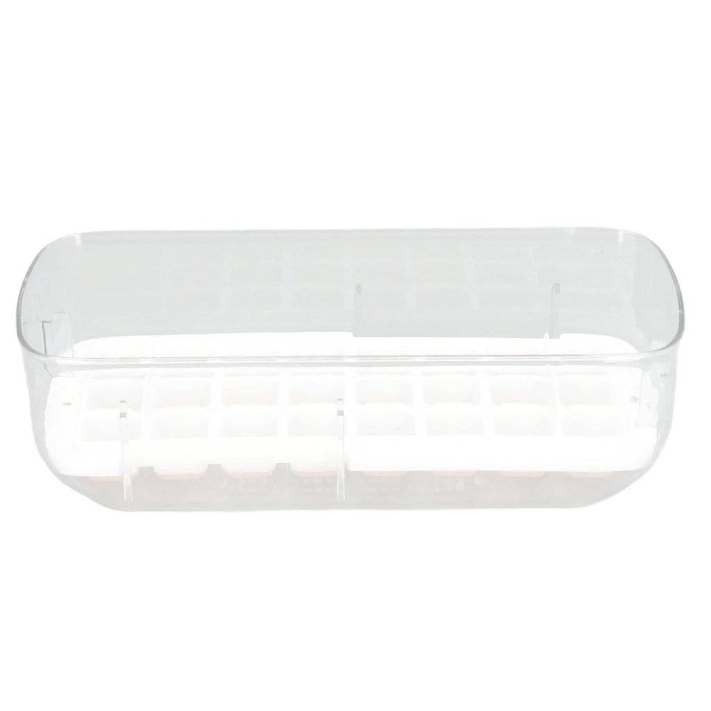 Silicone Ice Cube Mold BPA Free Square Ice Tray Storage Box with Lid for Household Pink