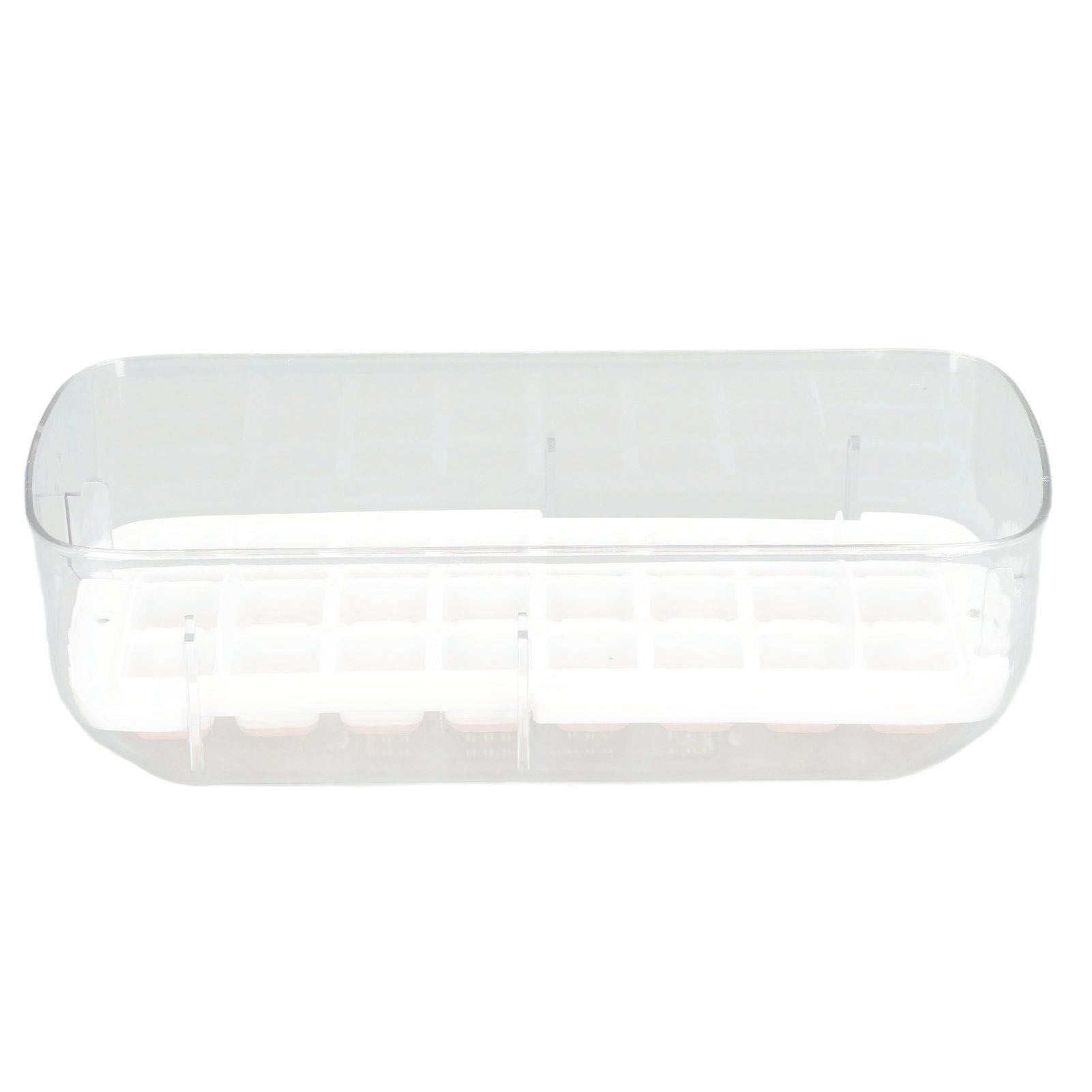 Silicone Ice Cube Mold BPA Free Square Ice Tray Storage Box with Lid for Household Pink