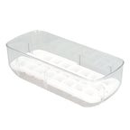 Silicone Ice Cube Mold BPA Free Square Ice Tray Storage Box with Lid for Household Pink
