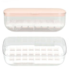 Silicone Ice Cube Mold BPA Free Square Ice Tray Storage Box with Lid for Household Pink