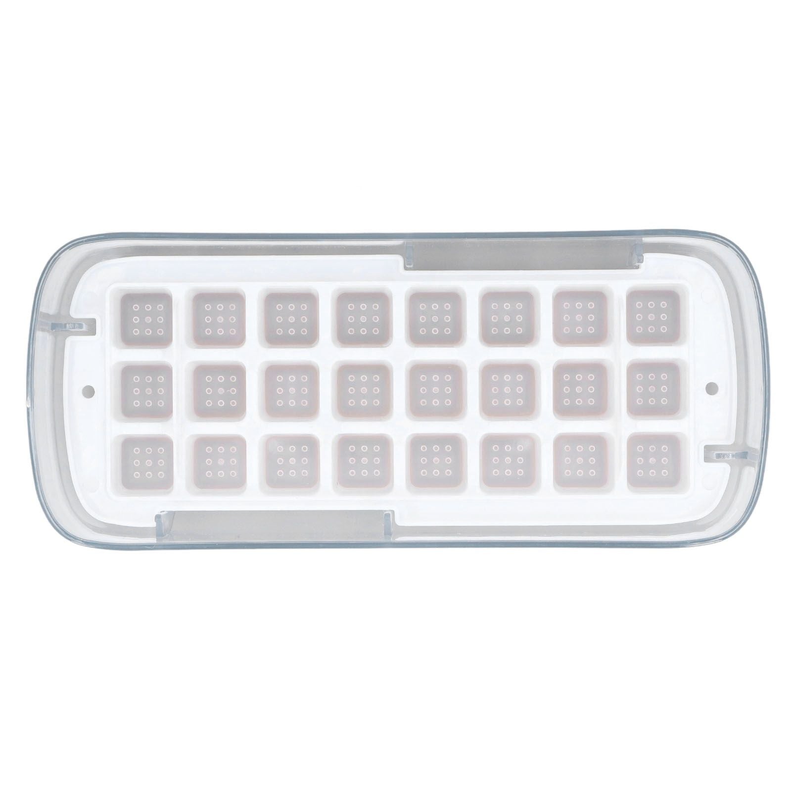 Silicone Ice Cube Mold BPA Free Square Ice Tray Storage Box with Lid for Household Pink