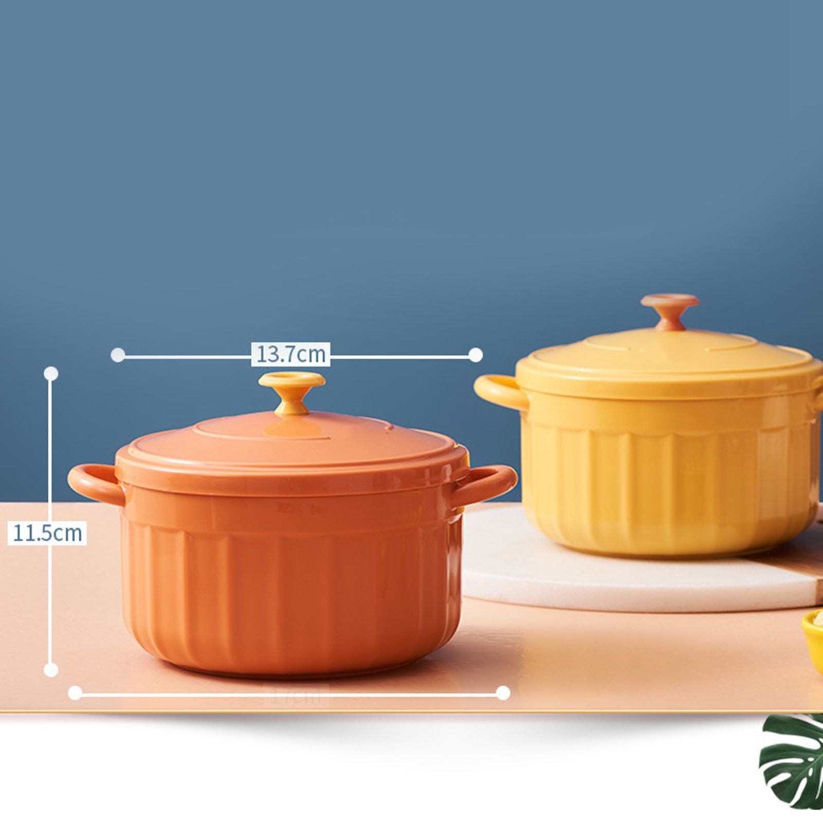 Noodles Bowl with Lid Binaural Noodles Bowl Home Dorm Student Covered Bowl Large Yellow