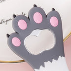 Cat Paw Bottle Opener Multifunctional Cute Cartoon Vibrant Colors Magnet Silicone Bottle Opener with Fridge Magnet for Home Gray Dot