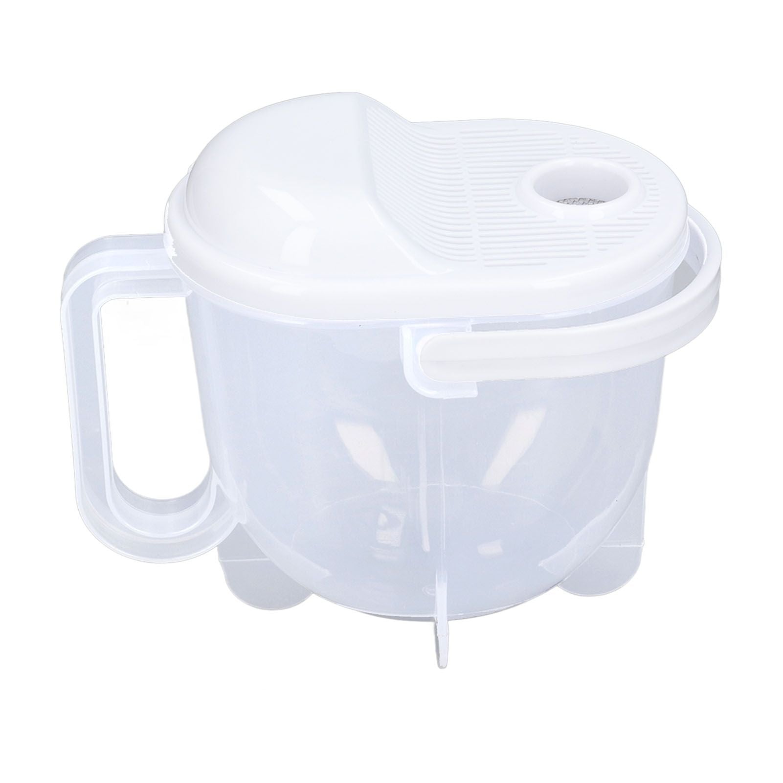 Rice Washing Bowl Water Flush Type ABS Clear Scale Fine Strainer Auxiliary Handle Rice Cleaning Basket for Kitchen