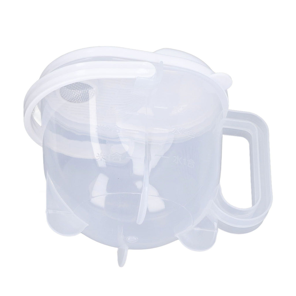 Rice Washing Bowl Water Flush Type ABS Clear Scale Fine Strainer Auxiliary Handle Rice Cleaning Basket for Kitchen
