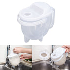 Rice Washing Bowl Water Flush Type ABS Clear Scale Fine Strainer Auxiliary Handle Rice Cleaning Basket for Kitchen